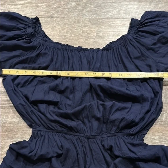 Live 4 Truth Navy Blue Off-Shoulder shorts Romper Size Large - Picture 6 of 9